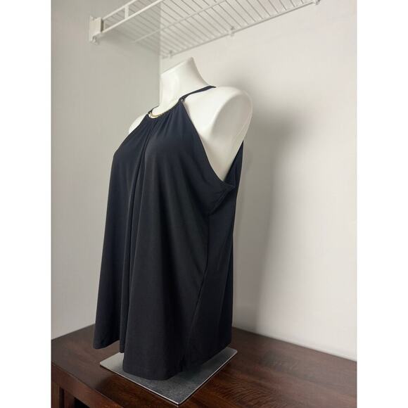 INC Black Halter with Gold Metal Detailed Neckline 1X NWT - Picture 5 of 11